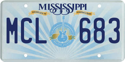MS license plate MCL683