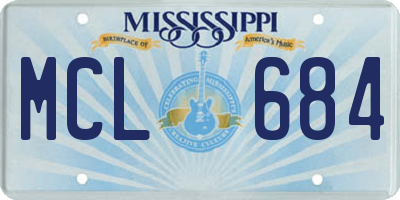 MS license plate MCL684