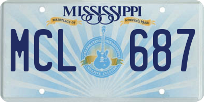 MS license plate MCL687