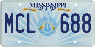 MS license plate MCL688