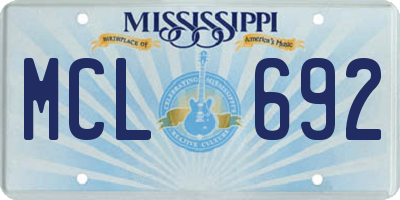 MS license plate MCL692