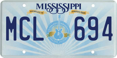MS license plate MCL694