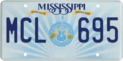 MS license plate MCL695