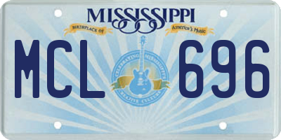 MS license plate MCL696