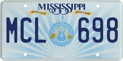 MS license plate MCL698