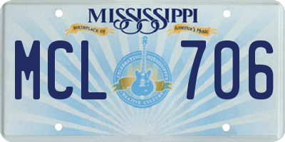 MS license plate MCL706