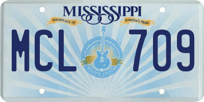 MS license plate MCL709