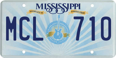 MS license plate MCL710