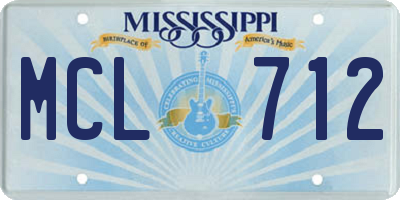 MS license plate MCL712