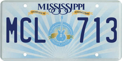 MS license plate MCL713