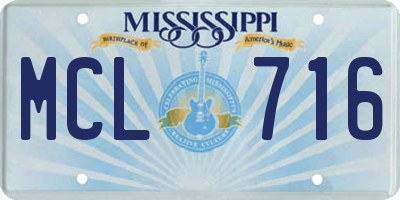 MS license plate MCL716