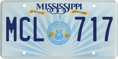 MS license plate MCL717