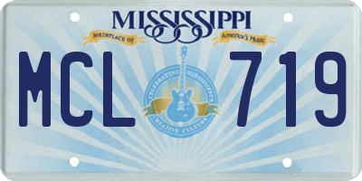 MS license plate MCL719