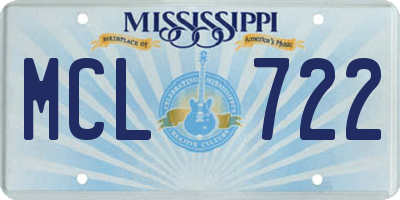 MS license plate MCL722