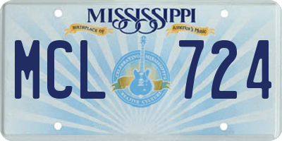 MS license plate MCL724