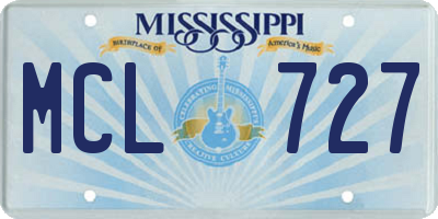 MS license plate MCL727