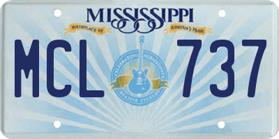 MS license plate MCL737