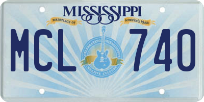 MS license plate MCL740