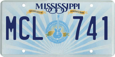 MS license plate MCL741