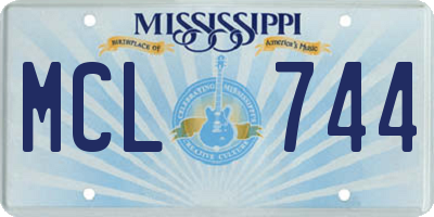 MS license plate MCL744