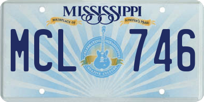 MS license plate MCL746
