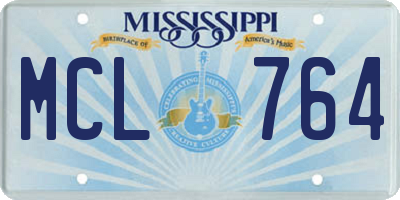 MS license plate MCL764