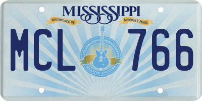 MS license plate MCL766