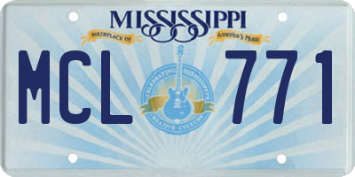 MS license plate MCL771