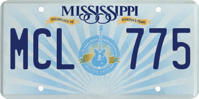 MS license plate MCL775