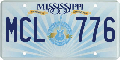 MS license plate MCL776