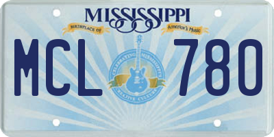MS license plate MCL780