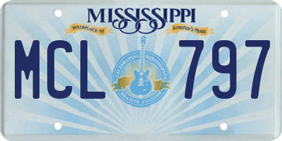 MS license plate MCL797