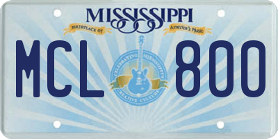 MS license plate MCL800