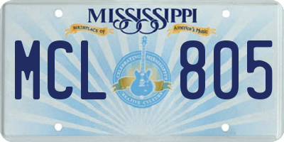 MS license plate MCL805