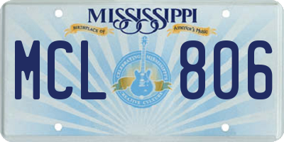 MS license plate MCL806