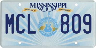 MS license plate MCL809