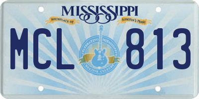 MS license plate MCL813
