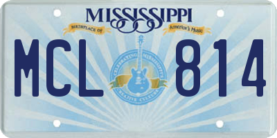 MS license plate MCL814