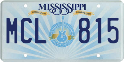 MS license plate MCL815