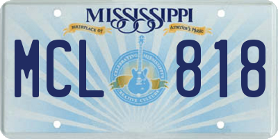 MS license plate MCL818