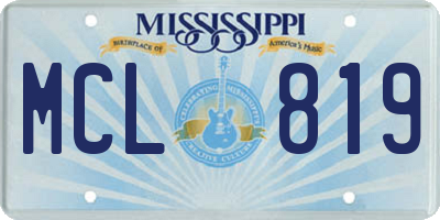 MS license plate MCL819