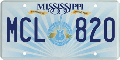MS license plate MCL820