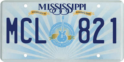 MS license plate MCL821