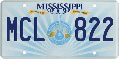 MS license plate MCL822