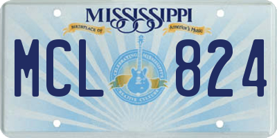 MS license plate MCL824