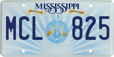 MS license plate MCL825