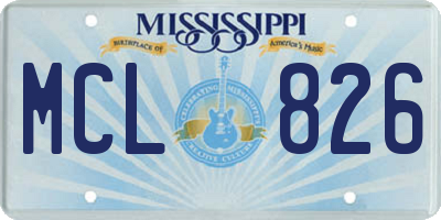 MS license plate MCL826