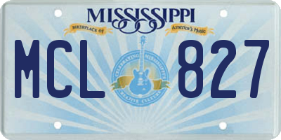 MS license plate MCL827