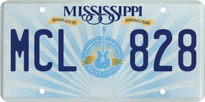 MS license plate MCL828