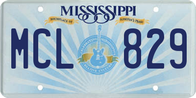 MS license plate MCL829